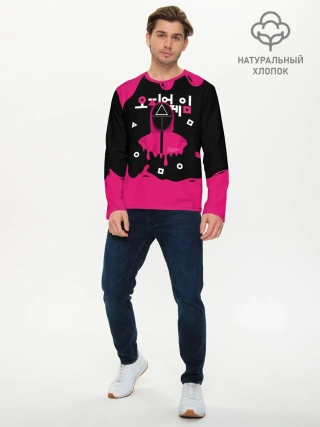 Мужской лонгслив базовый / Игра в кальмара стража под прикрытием.