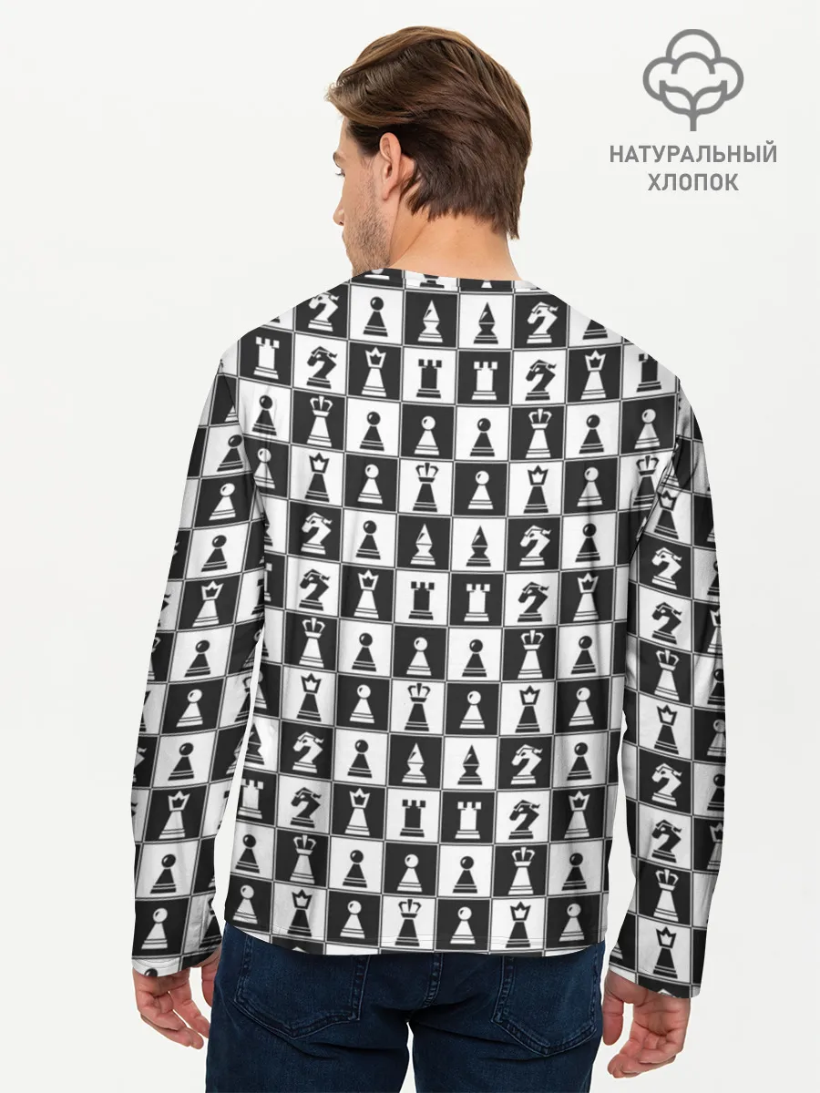 Мужской лонгслив базовый / Шахматы