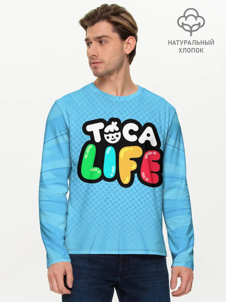 Мужской лонгслив базовый / Toca Boca logo | Тока Бока логотип