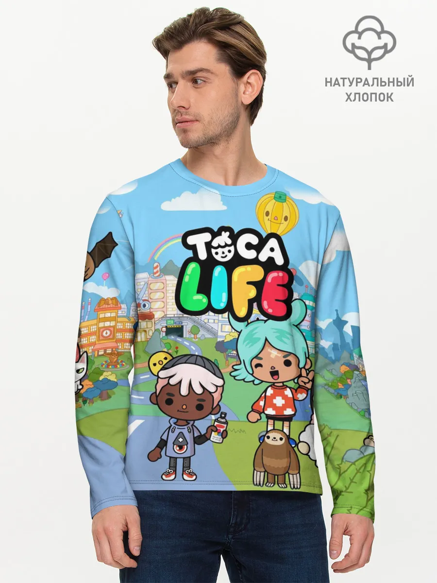 Мужской лонгслив базовый / Toca Boca | Тока бока Рита, Зик, Нари, Леон