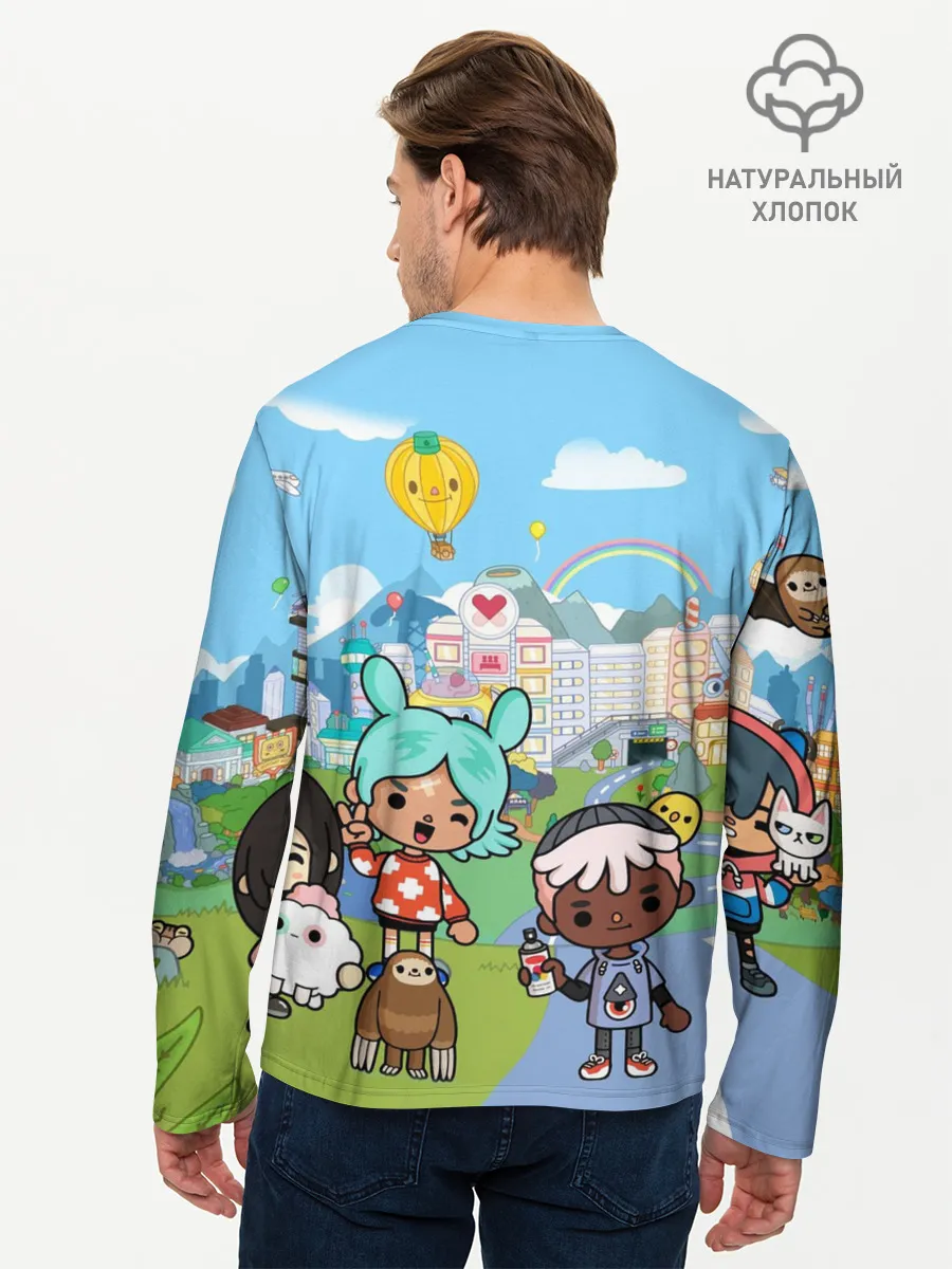 Мужской лонгслив базовый / Toca Boca | Тока бока Рита, Зик, Нари, Леон