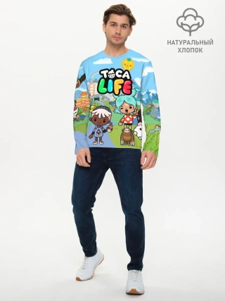 Мужской лонгслив базовый / Toca Boca | Тока бока Рита, Зик, Нари, Леон