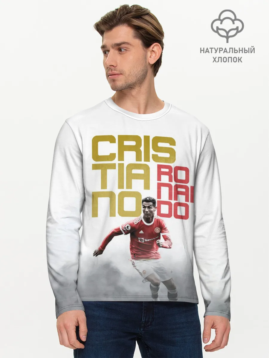 Мужской лонгслив базовый / Криштиану Роналду, Манчестер