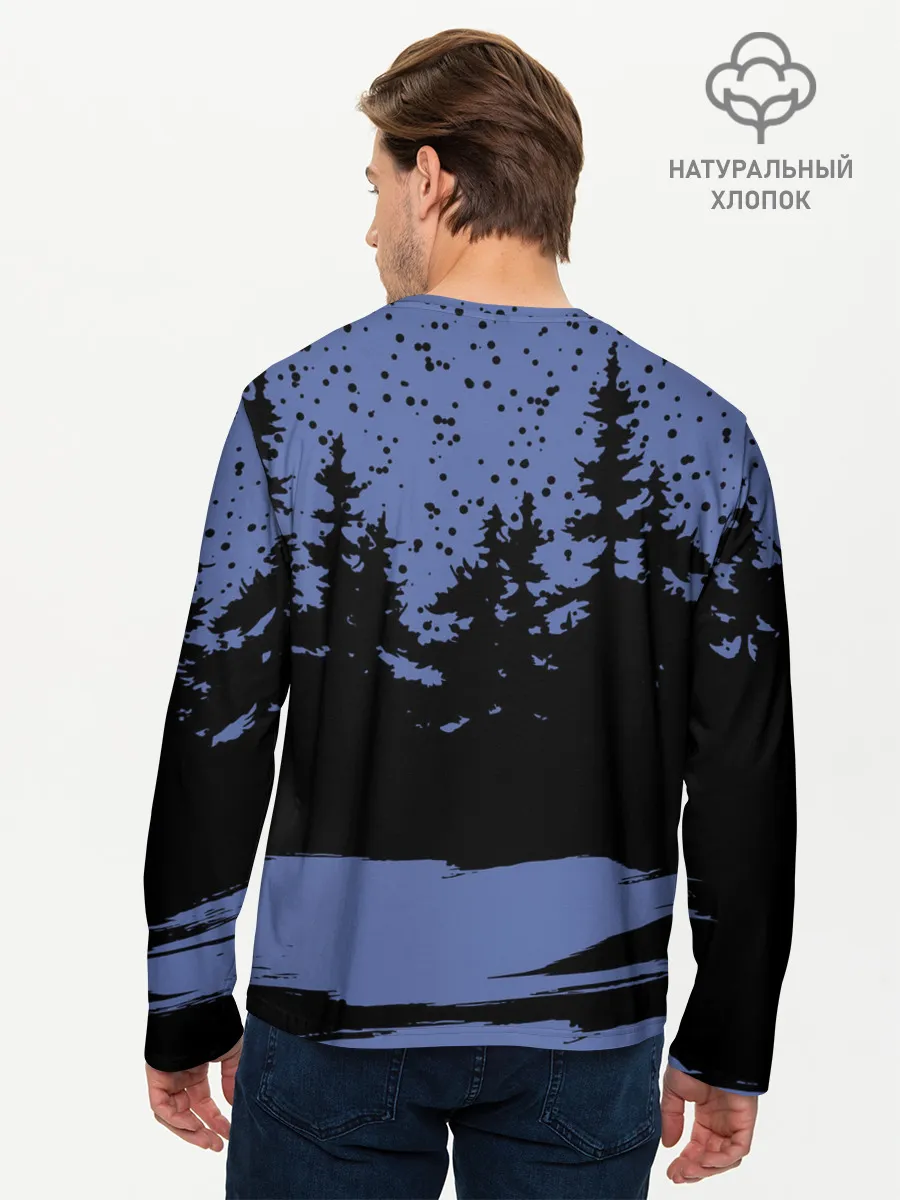 Мужской лонгслив базовый / Снеговик на Хэллоуин