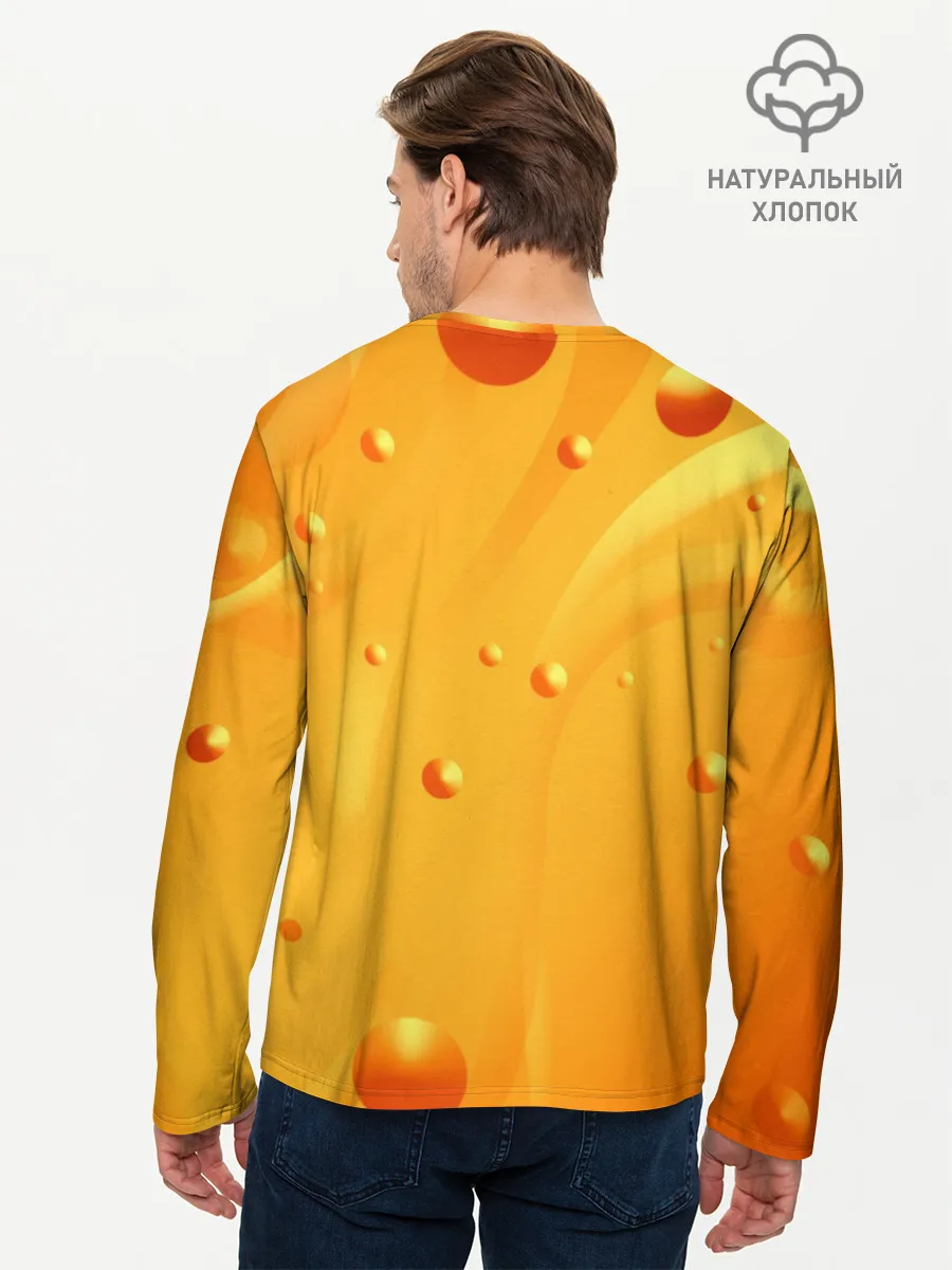 Мужской лонгслив базовый / Медовая волна | Honey wave