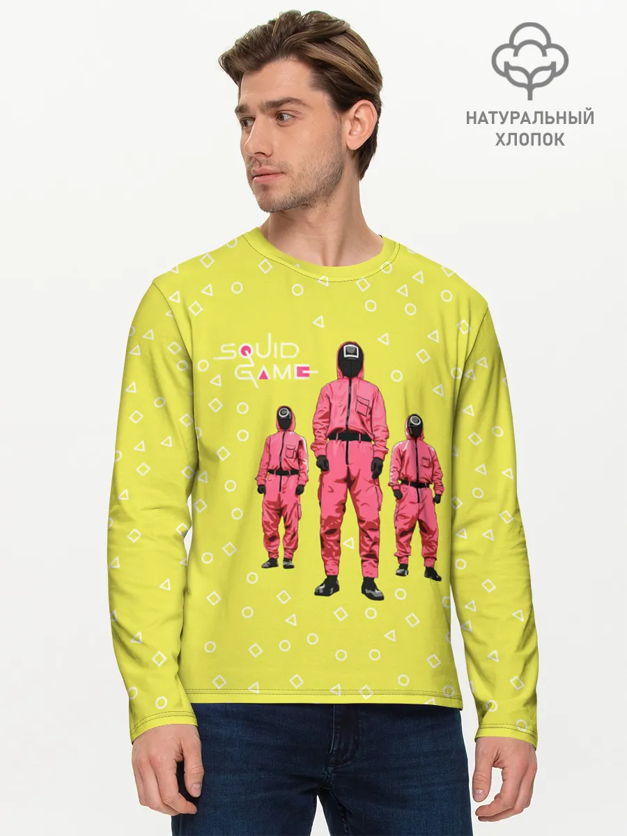 Мужской лонгслив базовый / Игра в кальмара | Рабочие