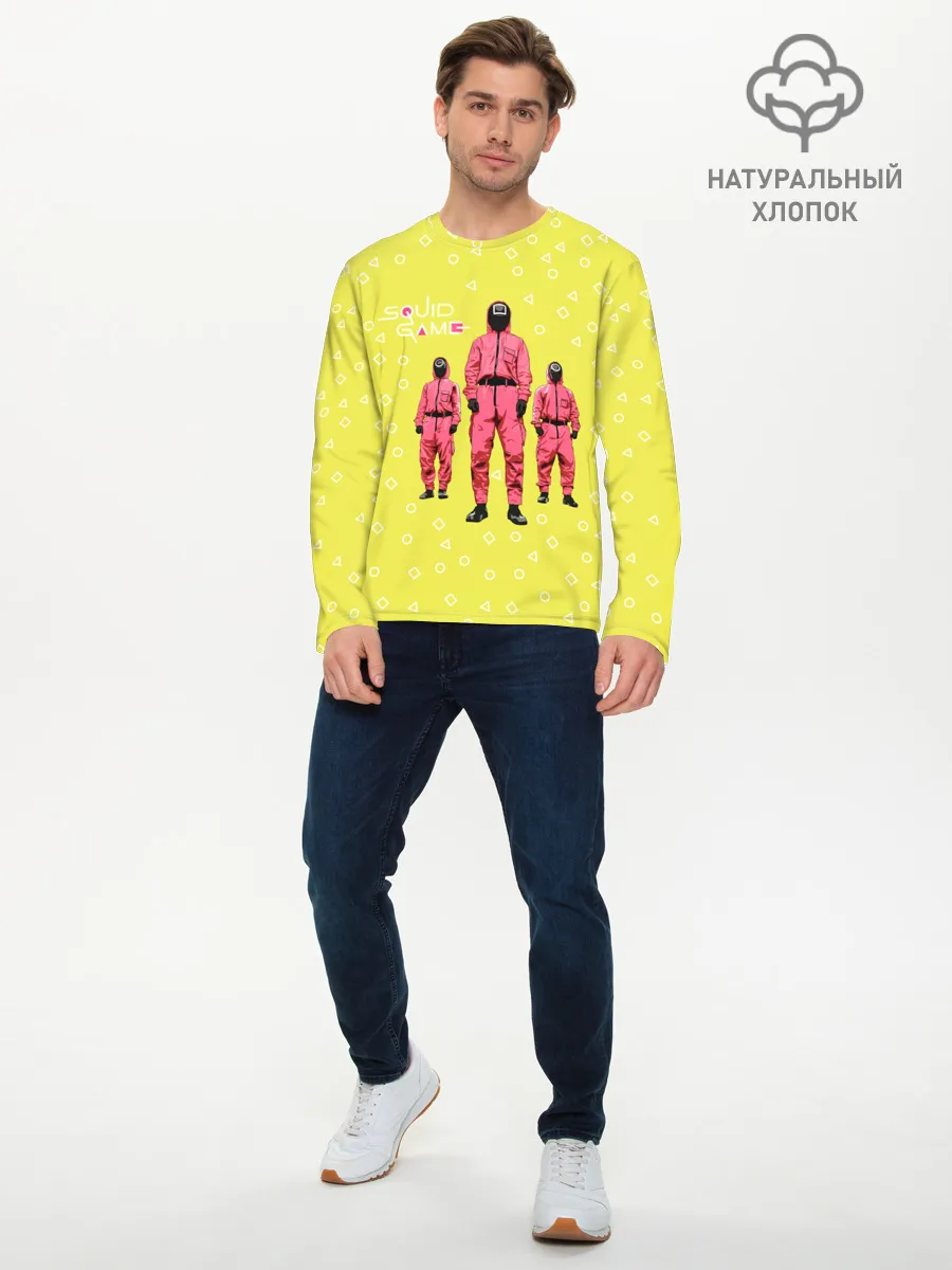 Мужской лонгслив базовый / Игра в кальмара | Рабочие