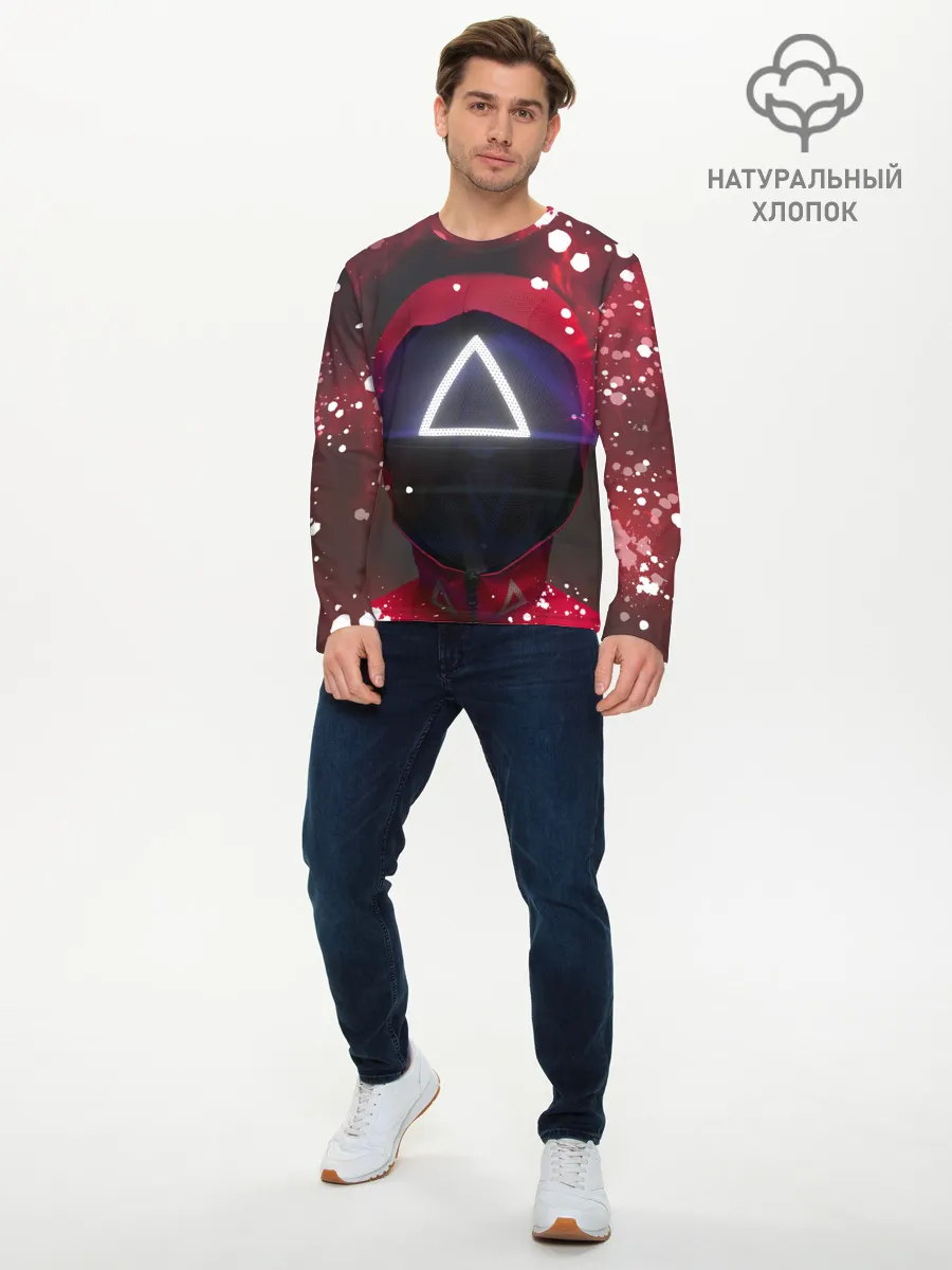 Мужской лонгслив базовый / ТРЕУГОЛЬНИК | ОХРАНА