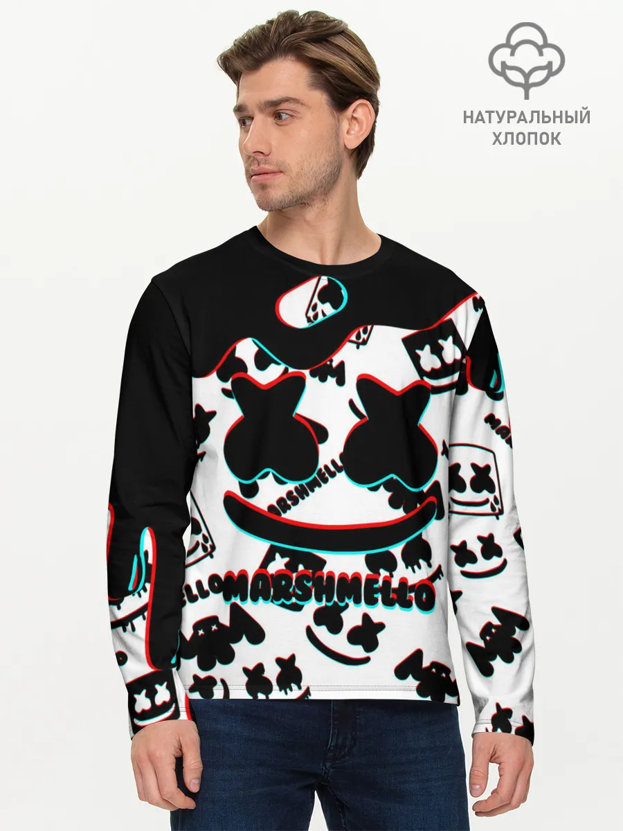 Мужской лонгслив базовый / MARSHMELLO GLITCH.