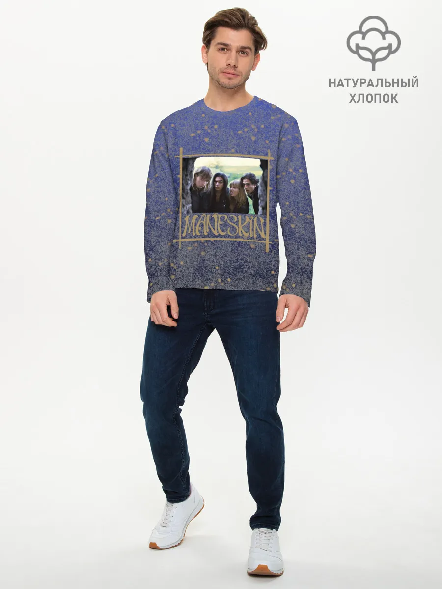 Мужской лонгслив базовый / Maneskin в серебре и золоте