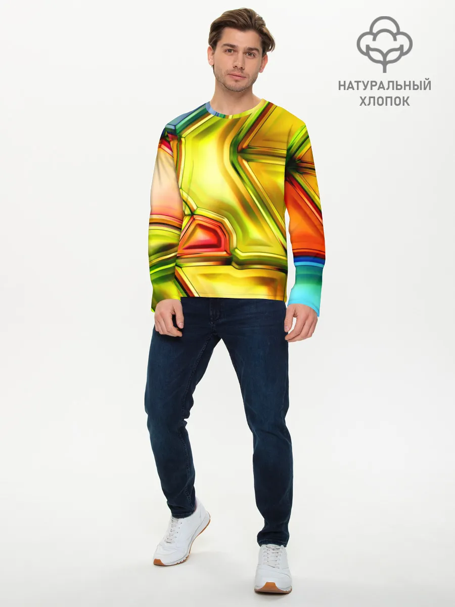 Мужской лонгслив базовый / Абстрактная абстракция