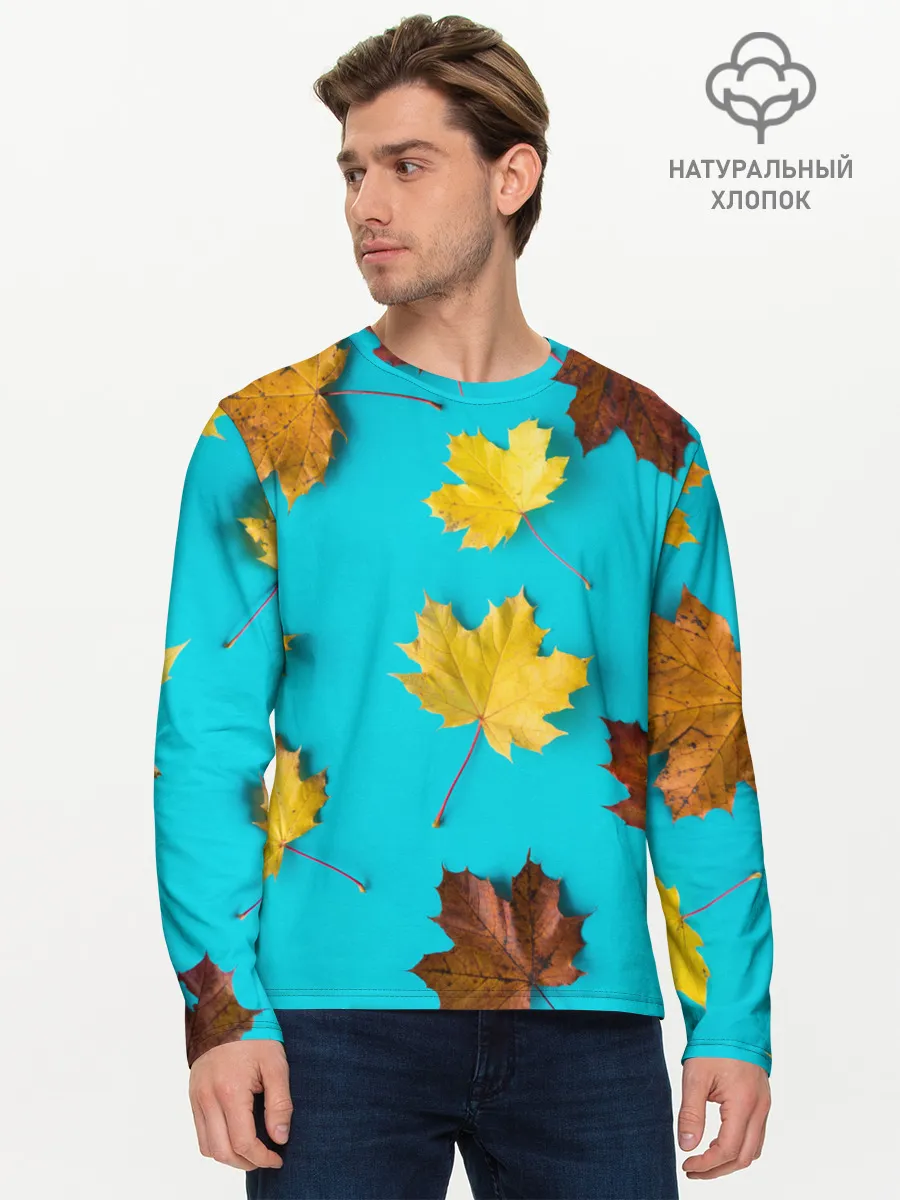 Мужской лонгслив базовый / Кленовый листочек