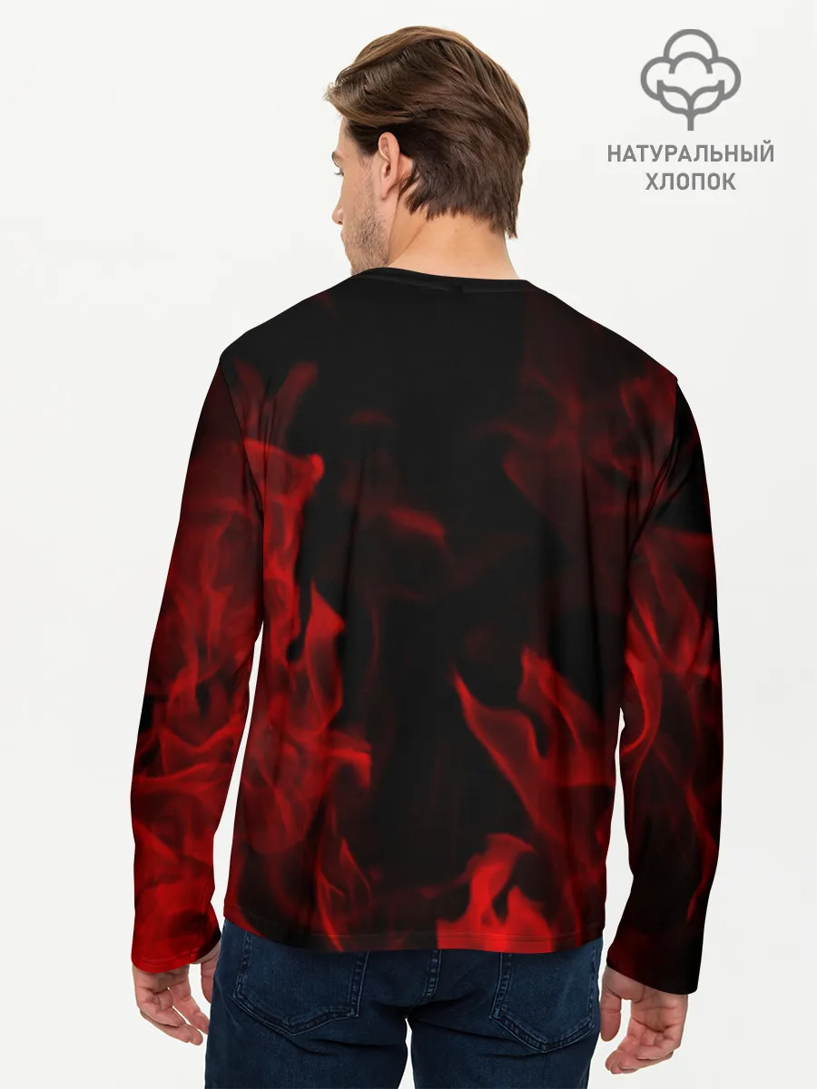 Мужской лонгслив базовый / Клинок рассекающий демонов пламя.
