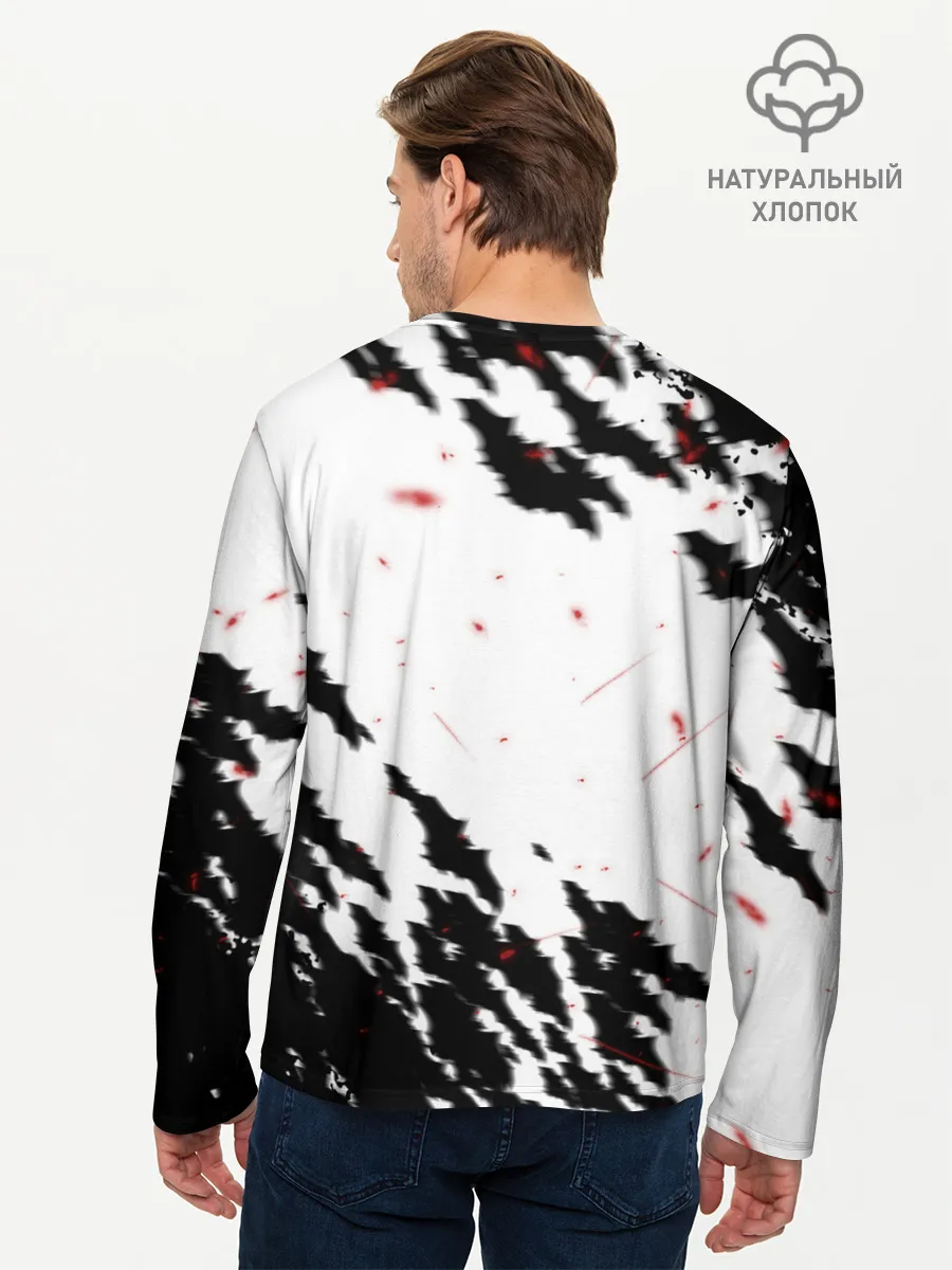 Мужской лонгслив базовый / Берсерк маска с красными глазами