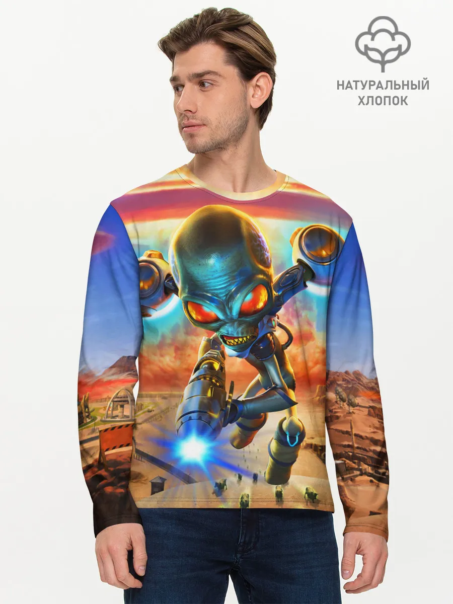 Мужской лонгслив базовый / Destroy all Aliens