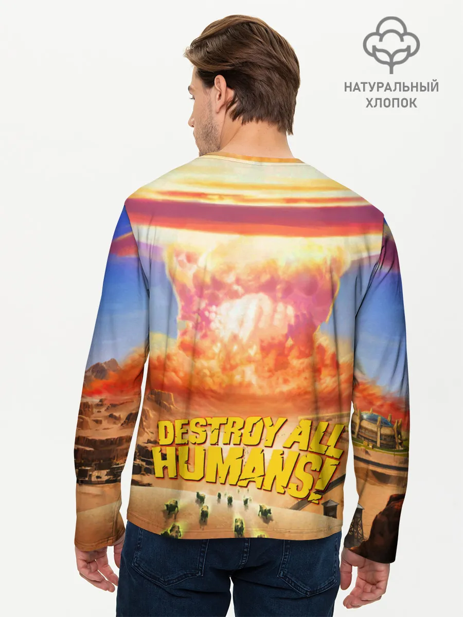 Мужской лонгслив базовый / Destroy all Aliens