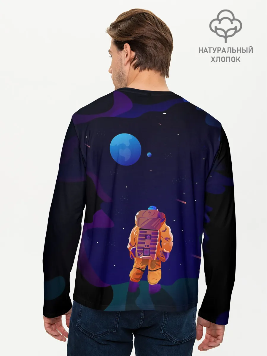 Мужской лонгслив базовый / Космонавт на Дистанции