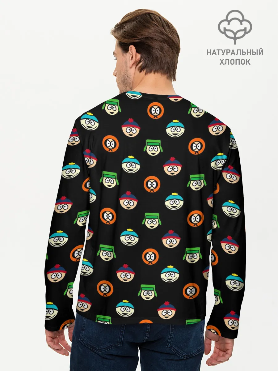 Мужской лонгслив базовый / Южный парк, паттерн