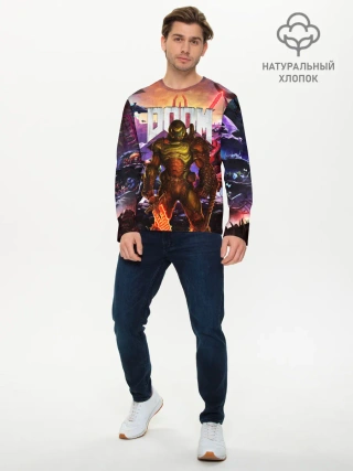 Мужской лонгслив базовый / DOOM ETERNAL | ДУМ БИТВА В АДУ