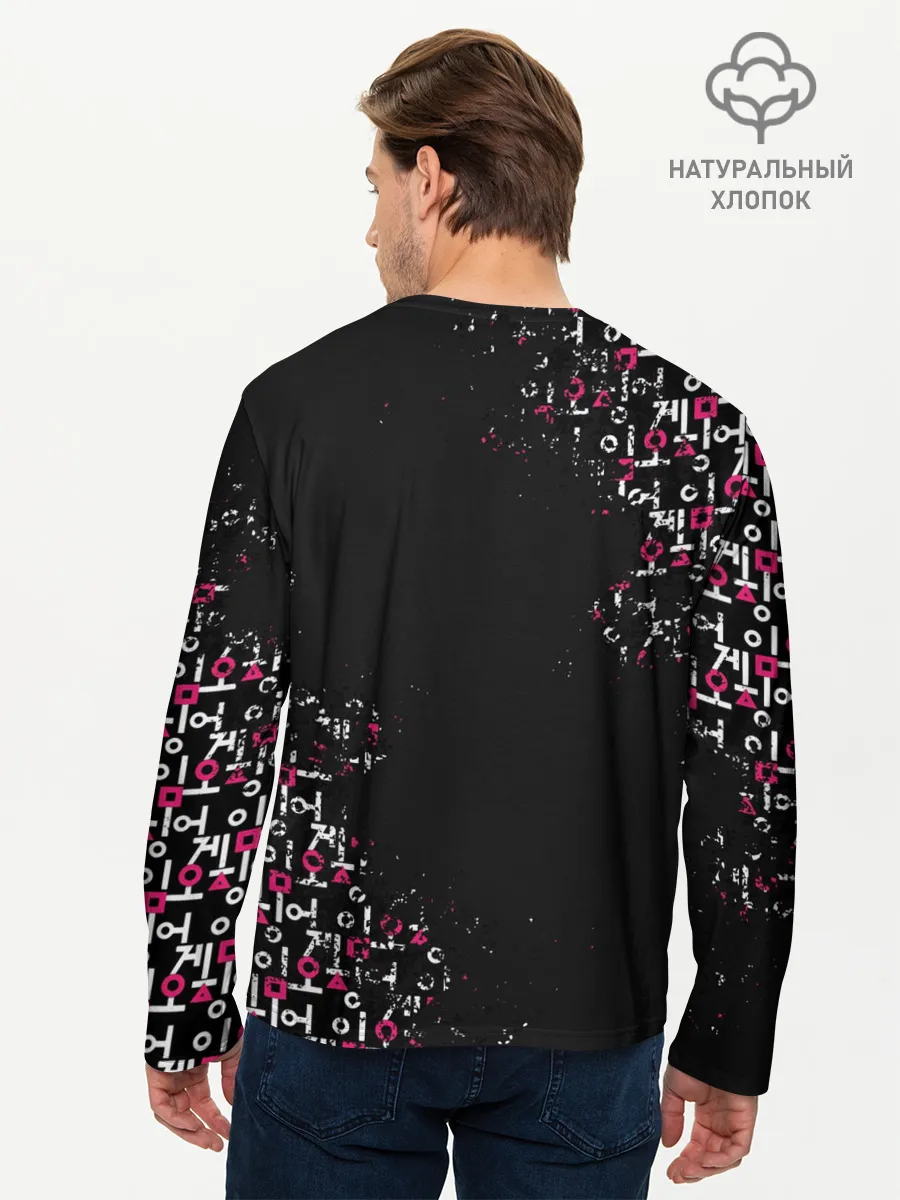Мужской лонгслив базовый / ИГРА В КАЛЬМАРА | SQUID GAME СТРАЖ