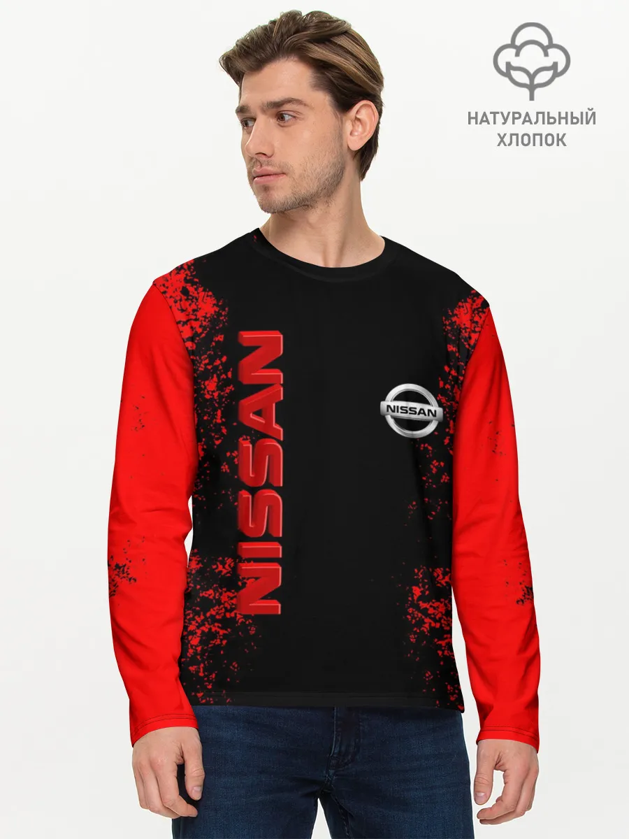 Мужской лонгслив базовый / NISSAN RED