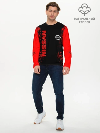 Мужской лонгслив базовый / NISSAN RED
