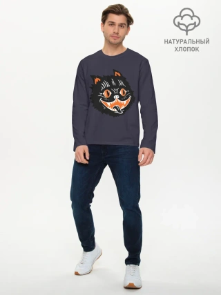Мужской лонгслив базовый / Одержимый кот