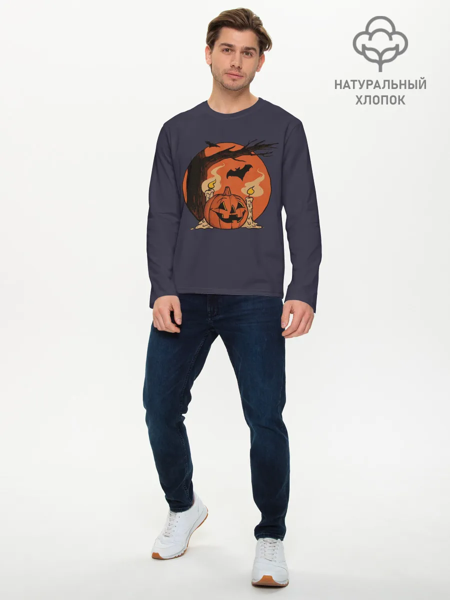 Мужской лонгслив базовый / Night of Fear. Mystic Sunset