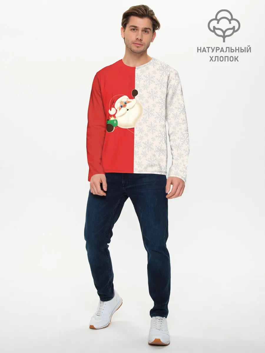Мужской лонгслив базовый / Дед Мороз