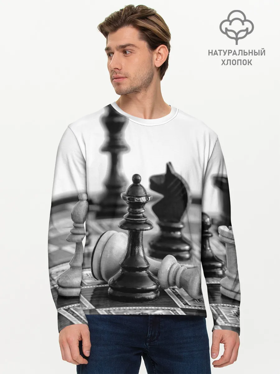 Мужской лонгслив базовый / Шах и мат Шахматы