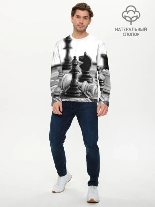 Мужской лонгслив базовый / Шах и мат Шахматы