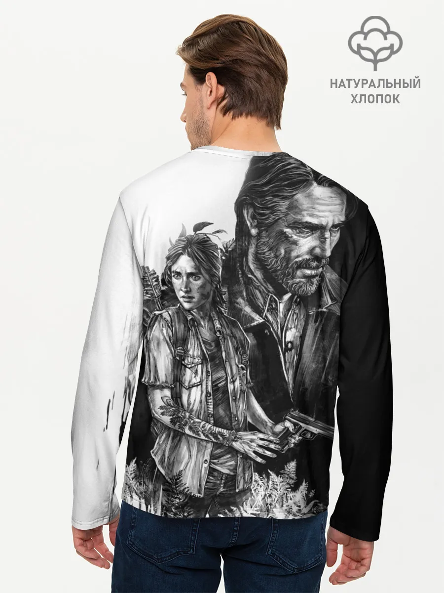 Мужской лонгслив базовый / THE LAST OF US ЧЁРНО БЕЛЫЙ