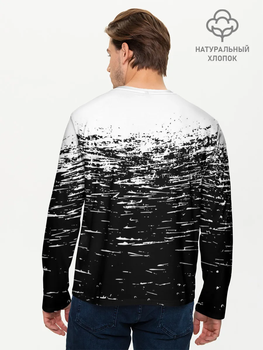 Мужской лонгслив базовый / Чёрный клевер: Бык.