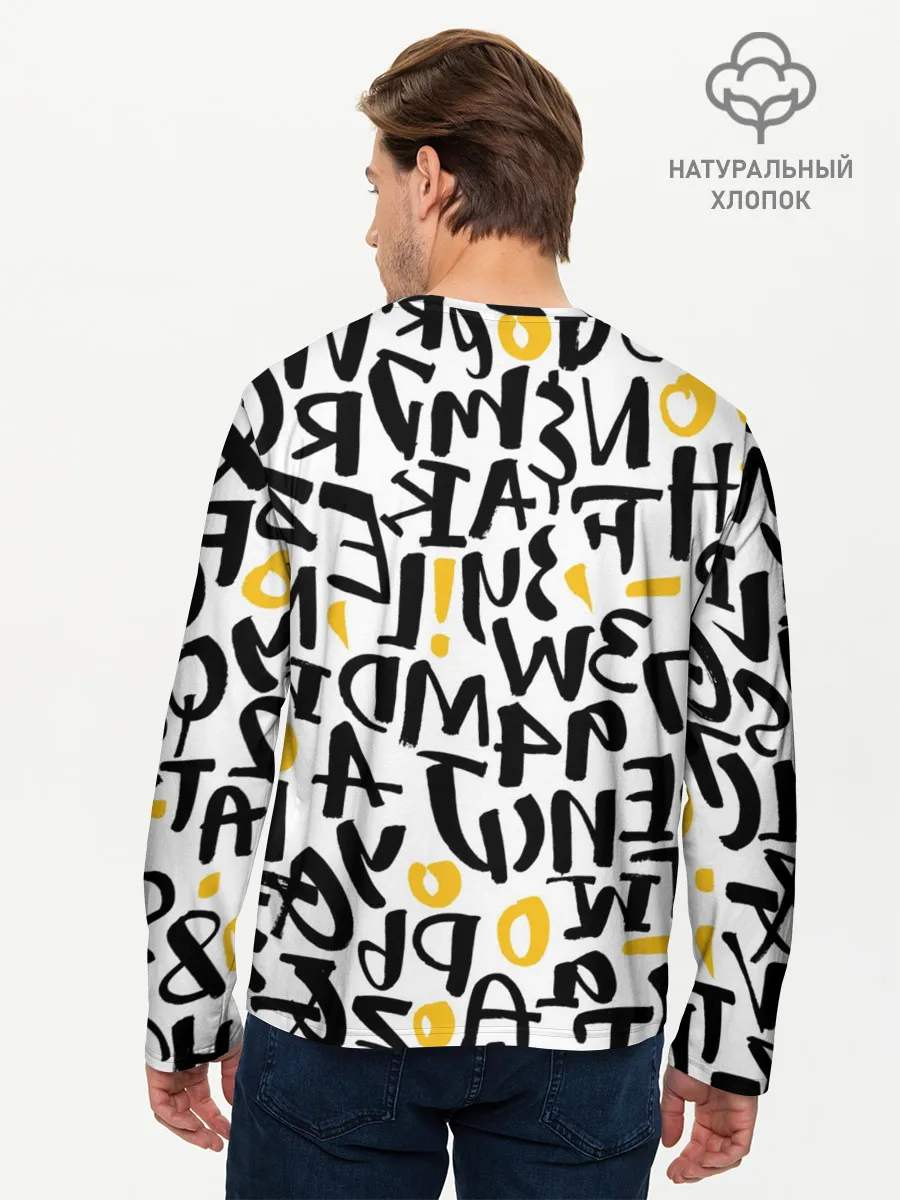 Мужской лонгслив базовый / Буквенный бум