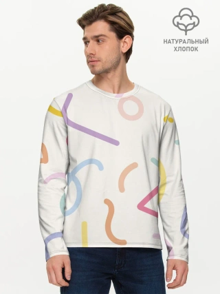 Мужской лонгслив базовый / Разные линии