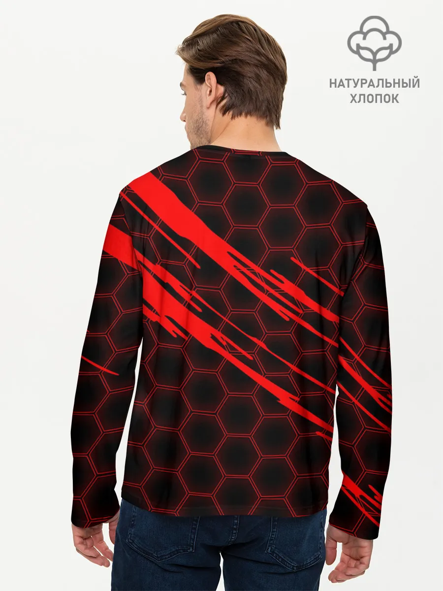 Мужской лонгслив базовый / Чёрный клевер: Соты