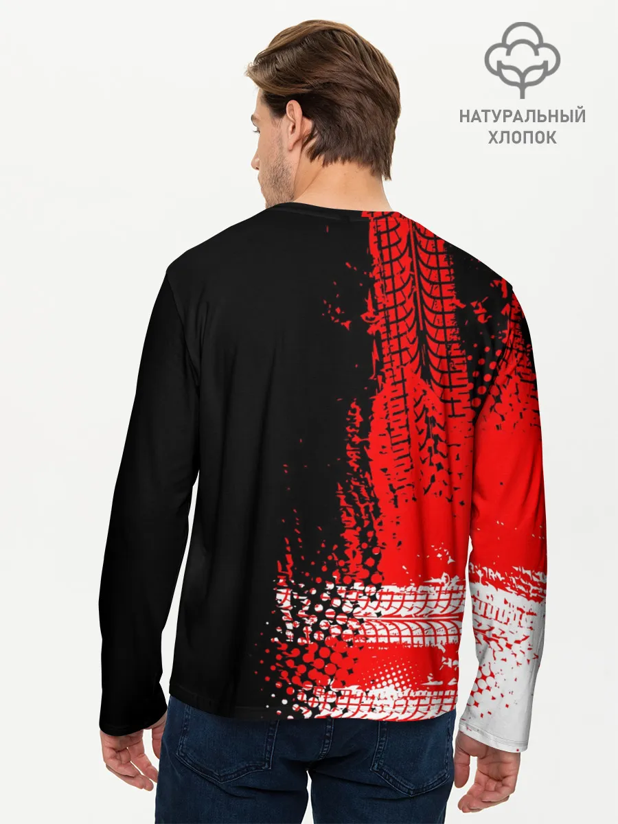 Мужской лонгслив базовый / Тойота Тундра следы шин