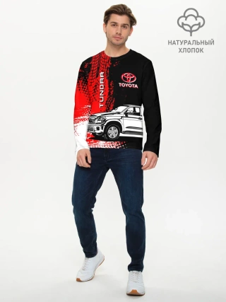 Мужской лонгслив базовый / Тойота Тундра следы шин