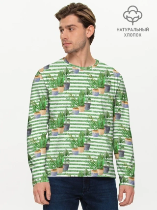 Мужской лонгслив базовый / Комнатные цветы