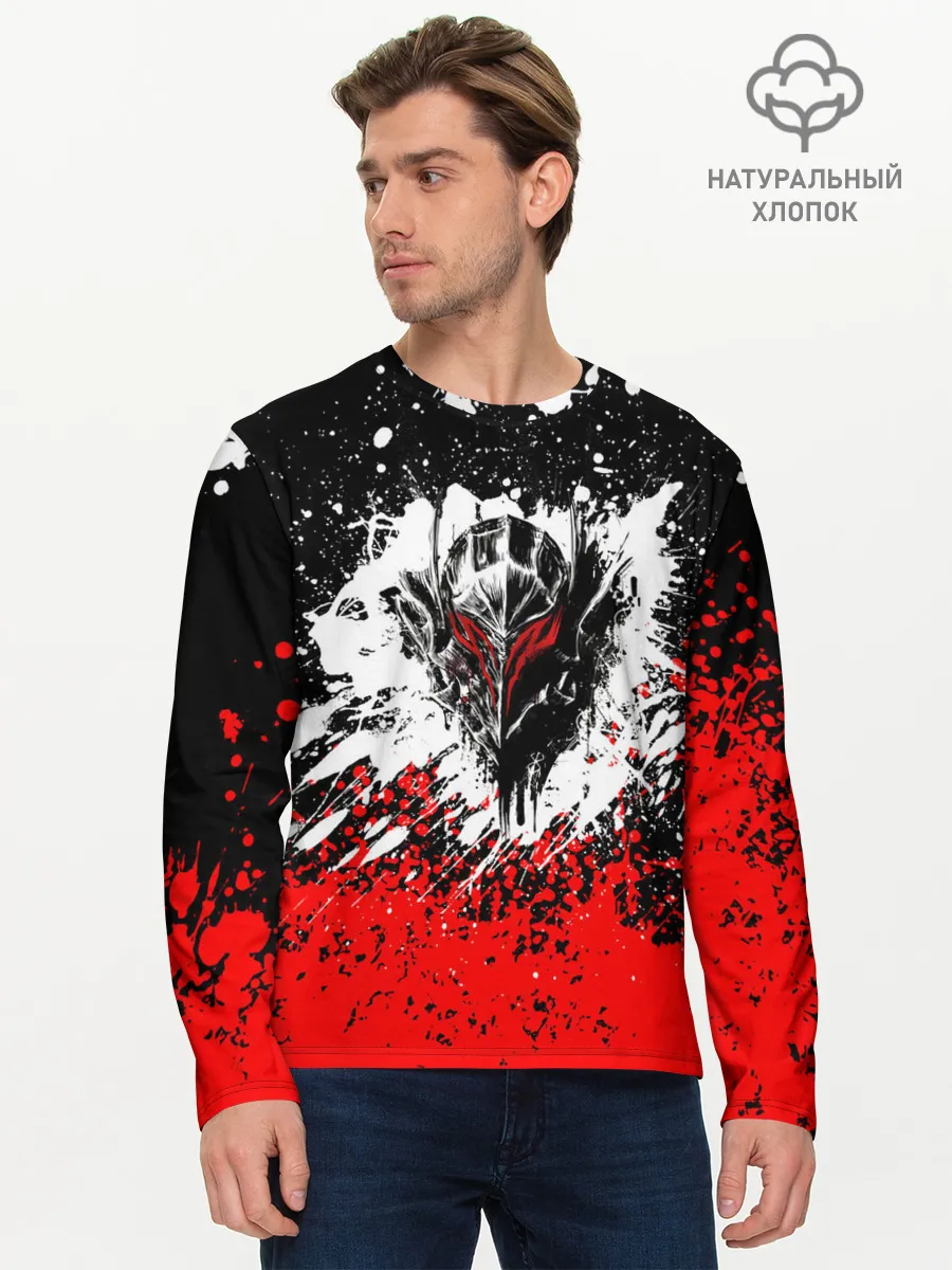 Мужской лонгслив базовый / Берсерк: Брызги красок.