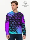 Мужской лонгслив базовый / GENSHIN NEON PATTERN SYMBOL / НЕОН ЭМБЛЕМЫ