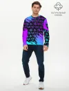 Мужской лонгслив базовый / GENSHIN NEON PATTERN SYMBOL / НЕОН ЭМБЛЕМЫ