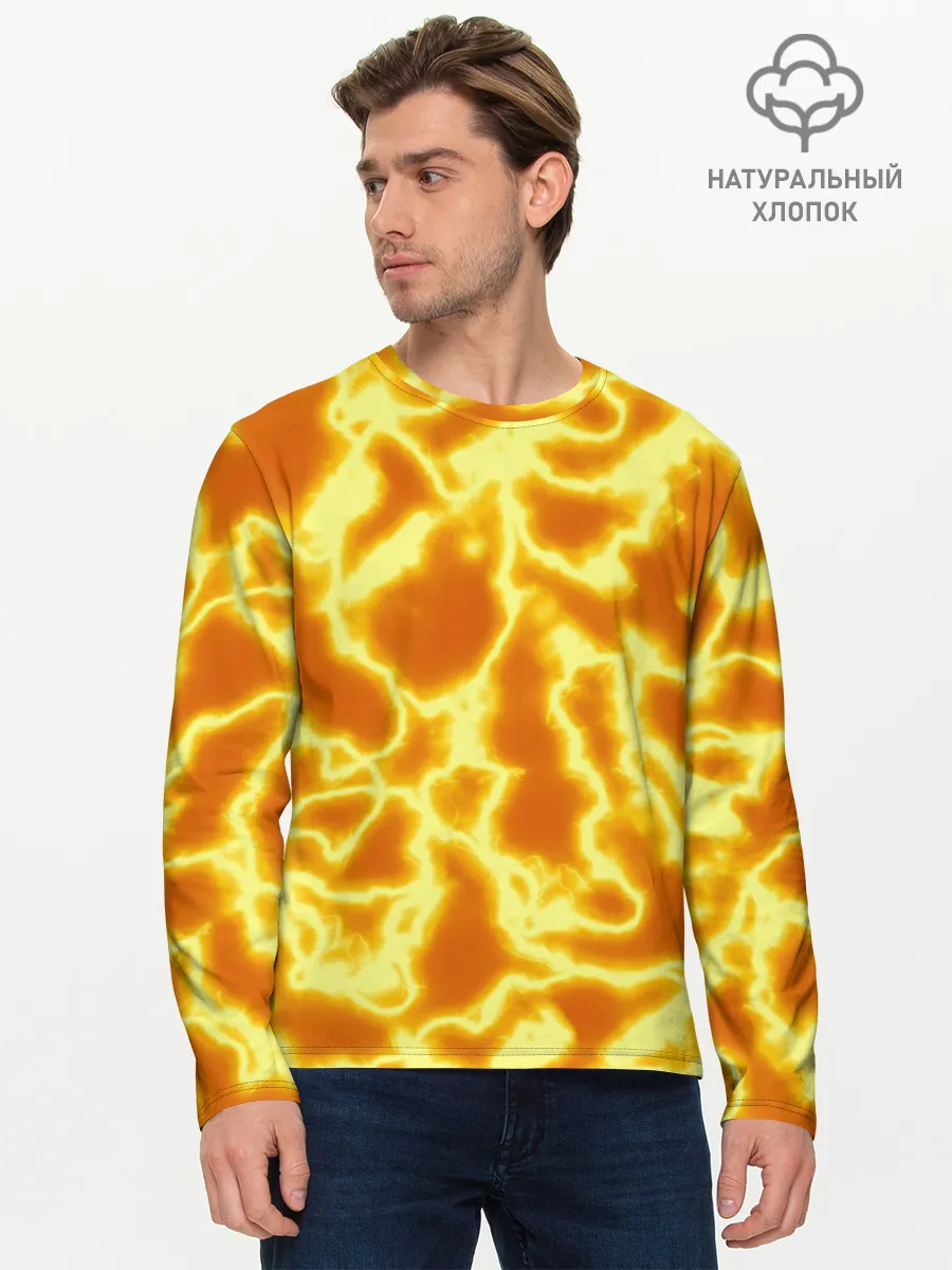 Мужской лонгслив базовый / Огненная вспышка
