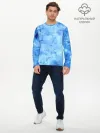 Мужской лонгслив базовый / Красочная синева