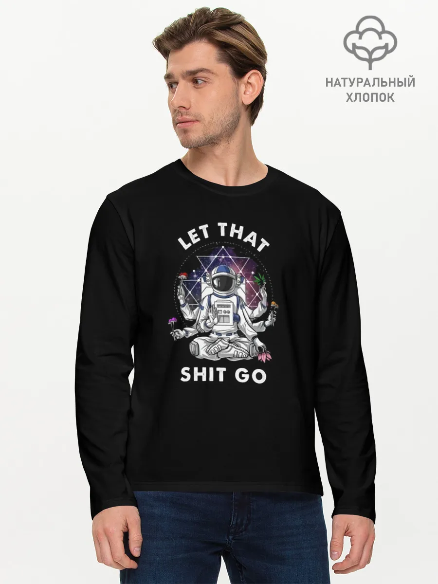 Мужской лонгслив базовый / Космонавт на чиле