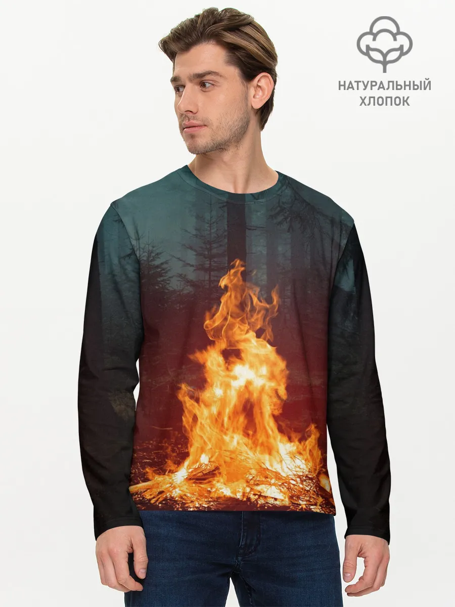 Мужской лонгслив базовый / Пикник в лесу