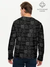 Мужской лонгслив базовый / SCARLXRD WHITE LOGO PATTERN КОНТУР