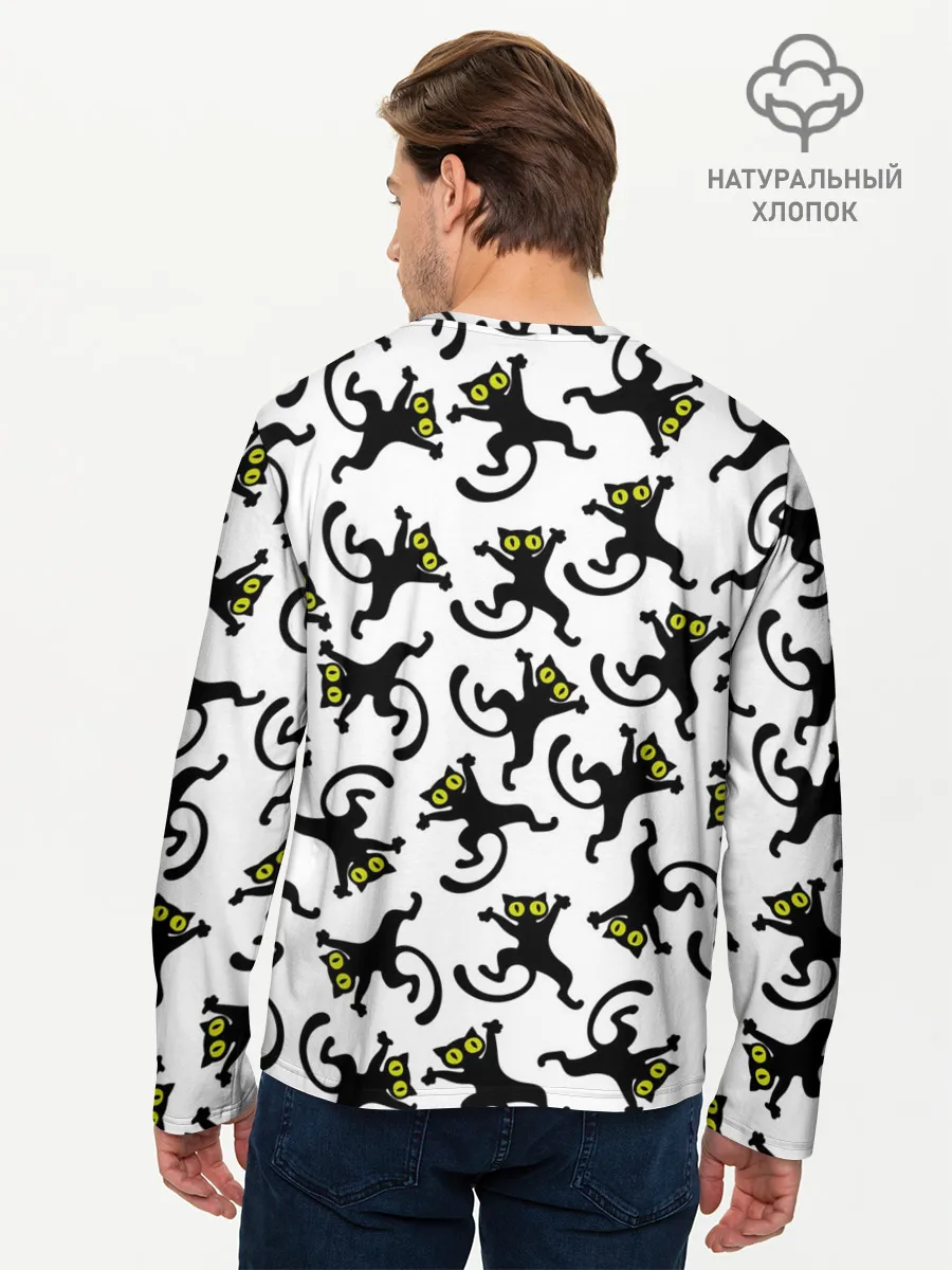 Мужской лонгслив базовый / Танец котов
