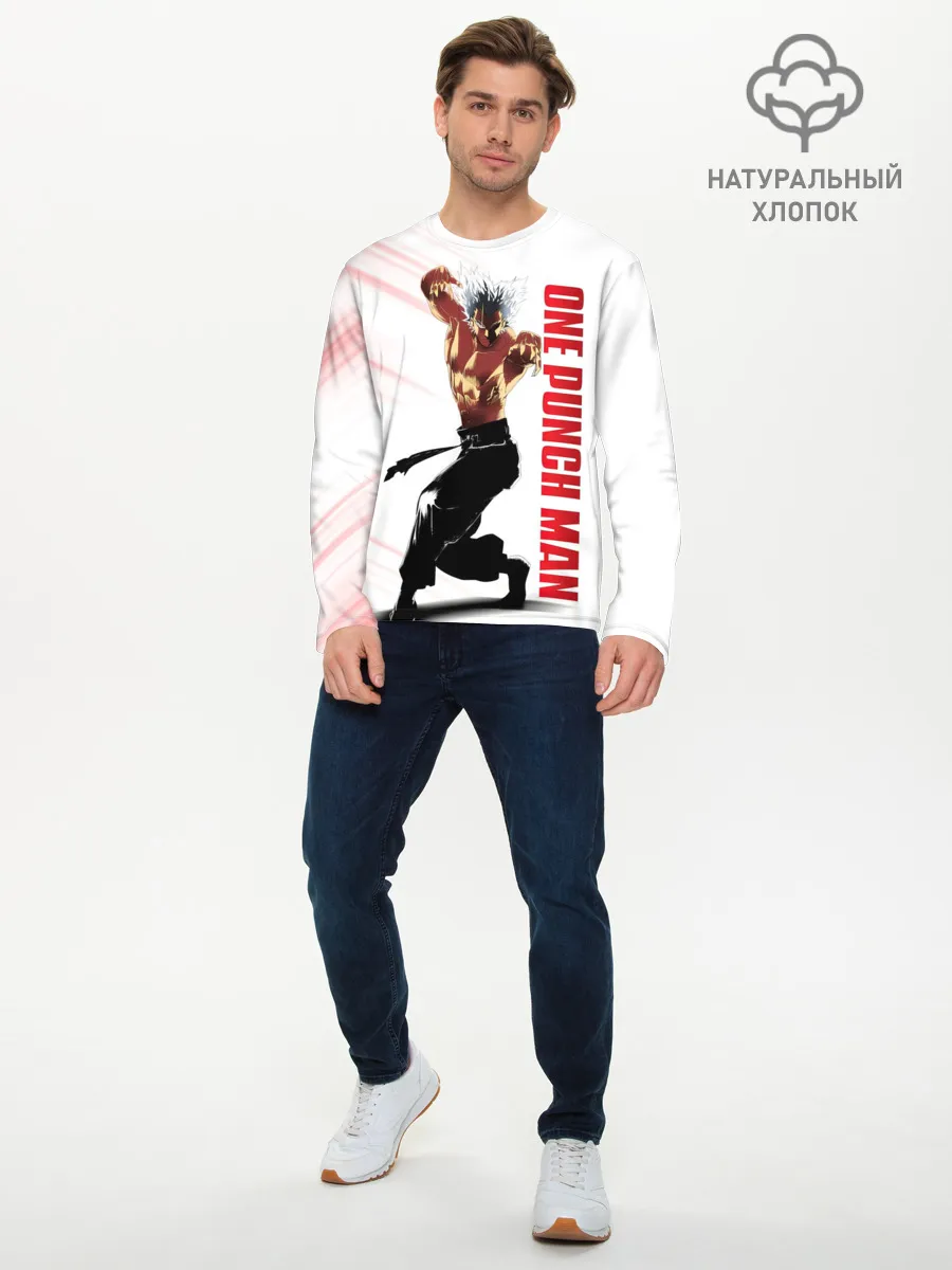 Мужской лонгслив базовый / Гароу из One Punch-Man