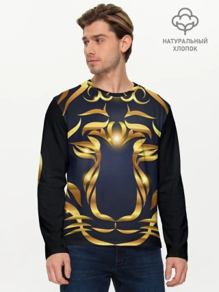 Мужской лонгслив базовый / Золотой символ года Тигр